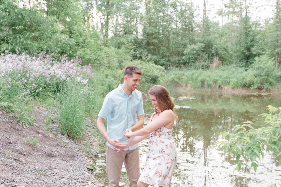 Fun Engagement Posing Ideas - Spring Engagement Session
