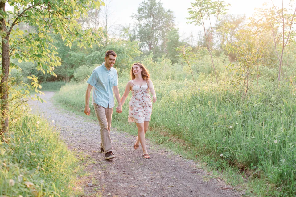 Frolic during Engagement Session - Top Tricks for Beautiful Photos during your Session - Natural Looking Beautiful.